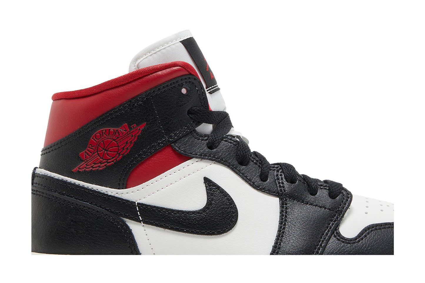 ( Women ) Air Jordan 1 Mid 'Black Sail Gym Red' BQ6472-061
