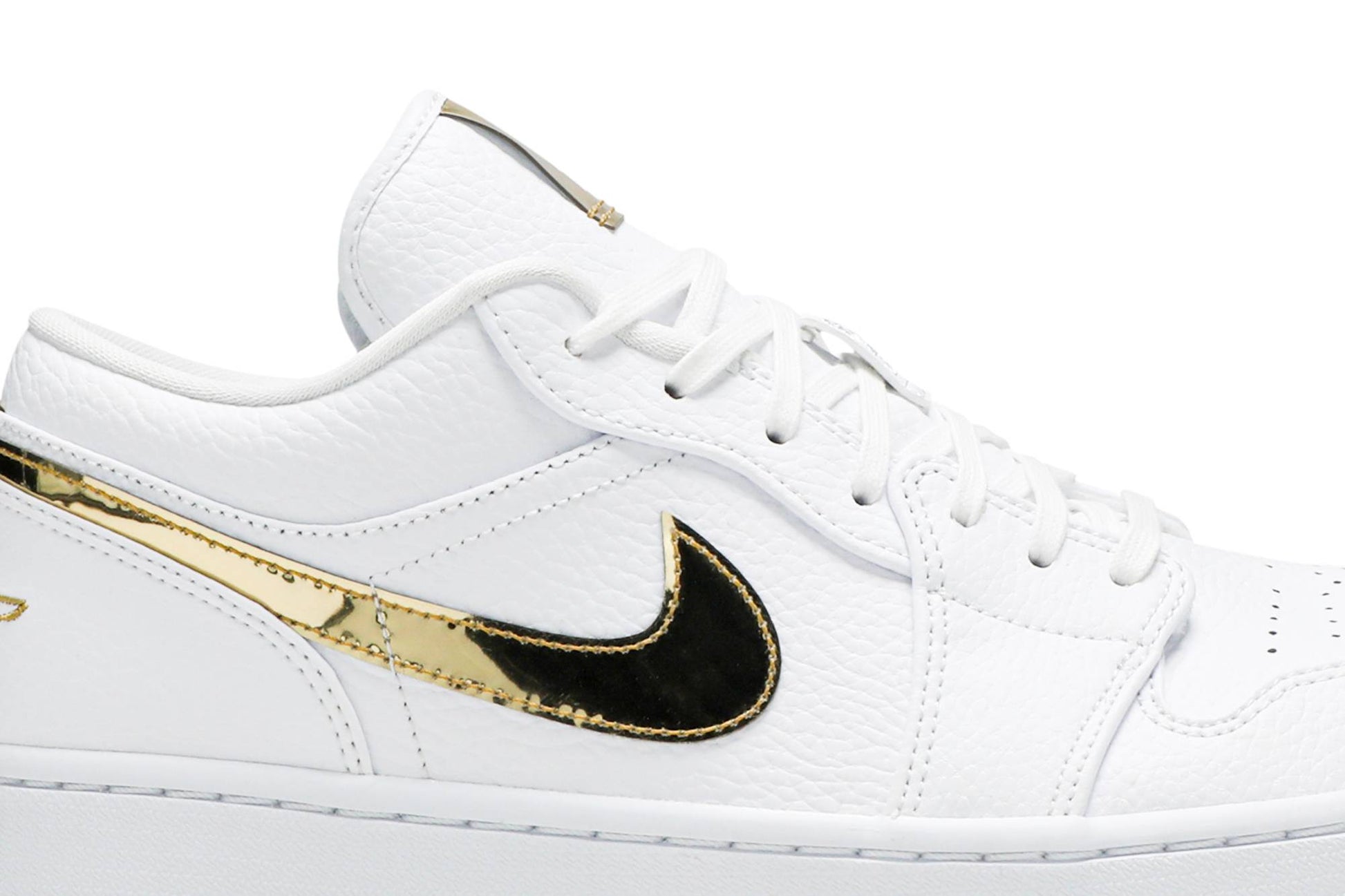 ( Women ) Air Jordan 1 Retro Low White Metallic Gold CZ4776-100