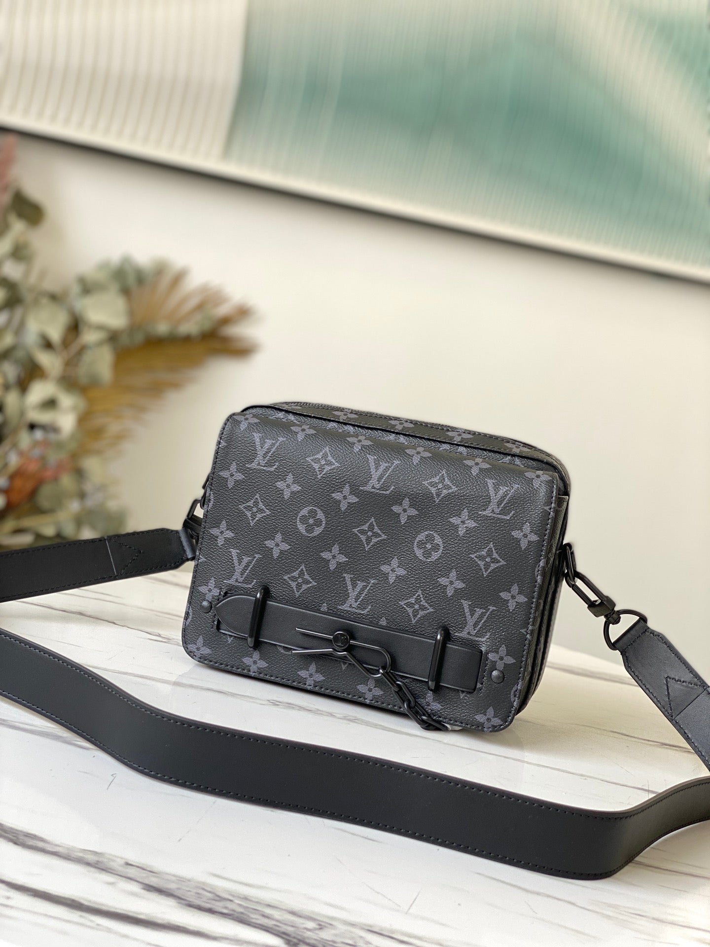 Louis Vuitton Monogram Eclipse Canvas Messenger Bag with Black Hardware