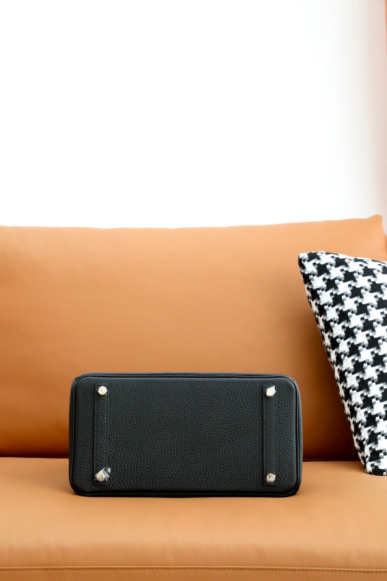 Luxury Black Leather Top Handle Handbag with Gold-Tone Hardware