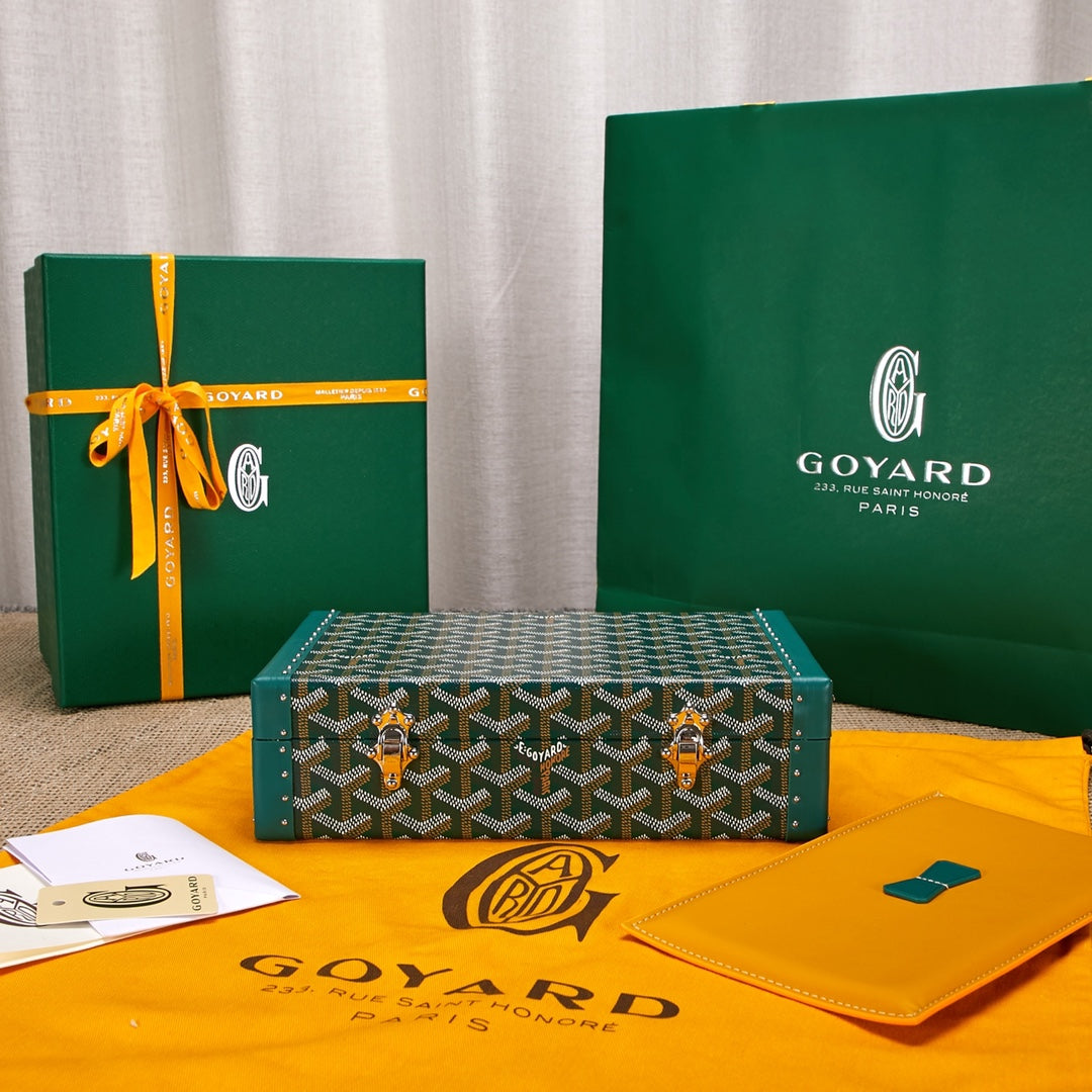Gogy Small Chevron Pattern Jewelry Trunk with Metal Latches and Studs