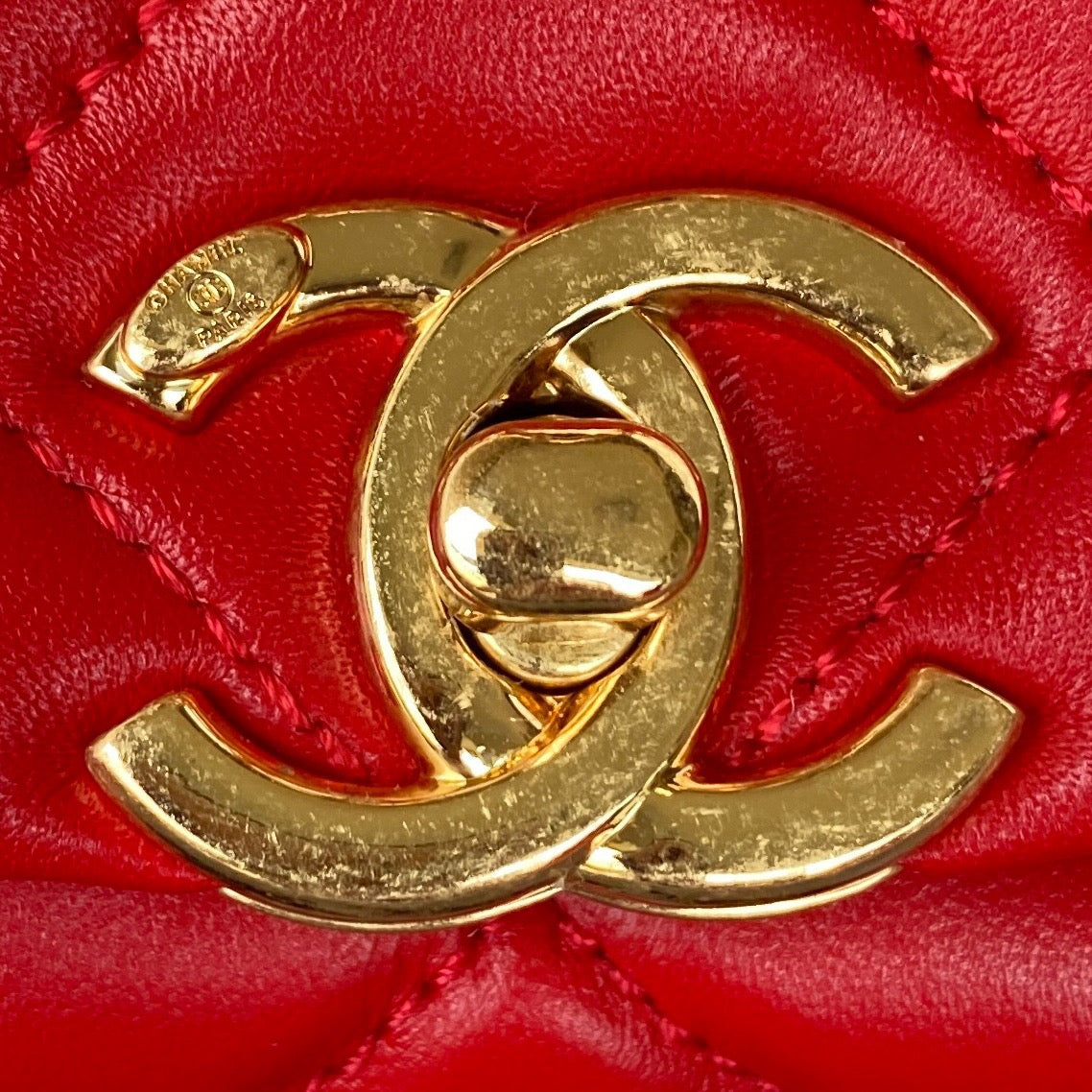 Chanel 19 Small Flap Bag Red Quilted Lambskin Gold-Tone Hardware