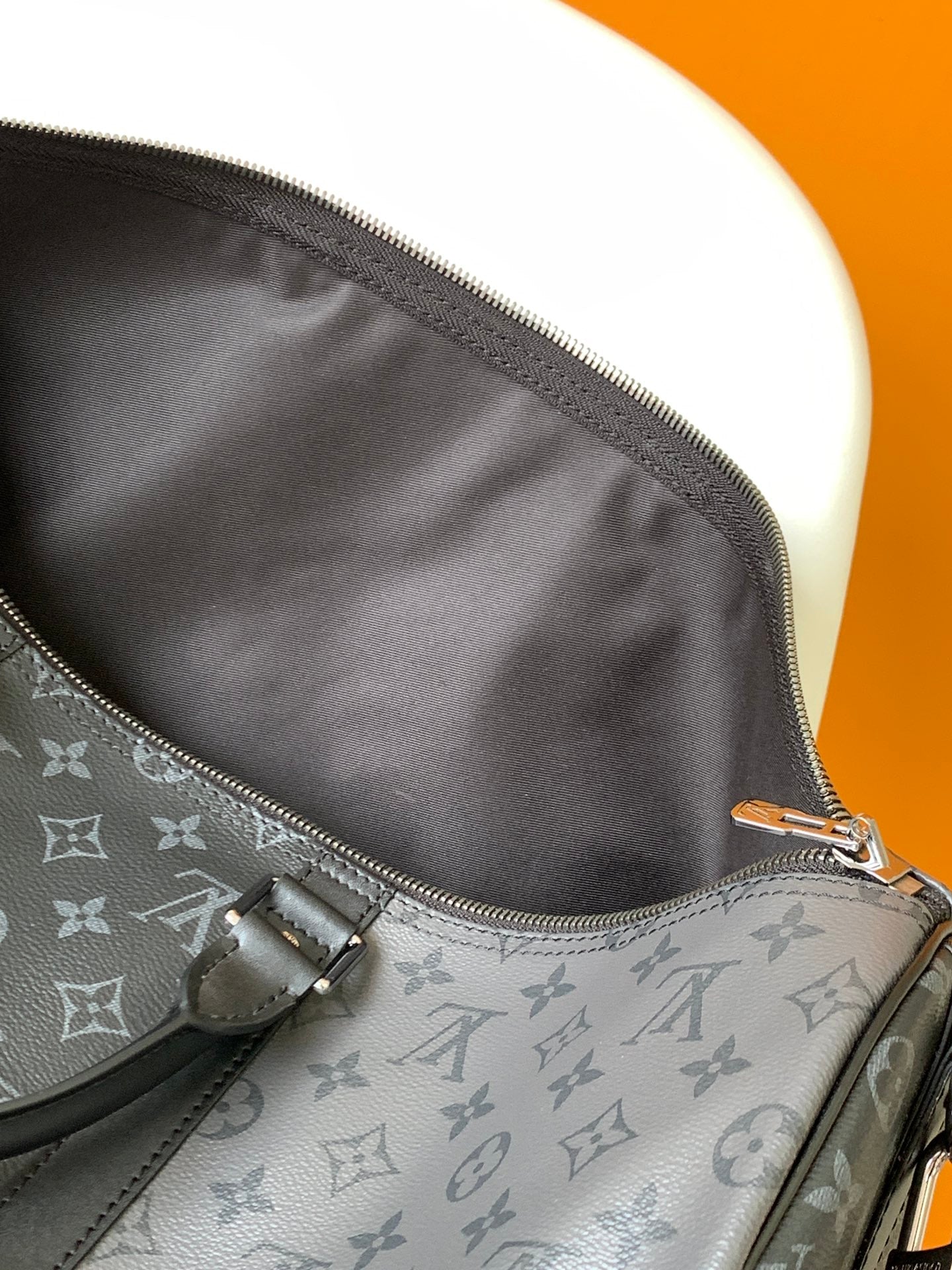 Louis Vuitton Grey Monogram Canvas Travel Duffle Bag with Shoulder Strap
