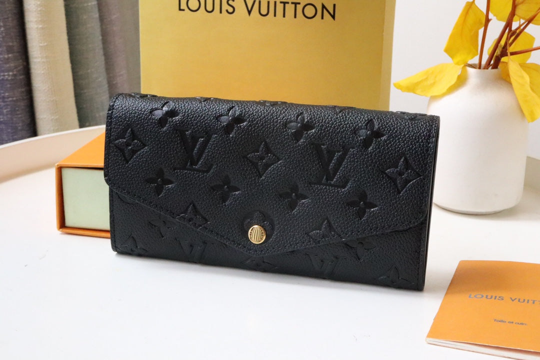 Louis Vuitton Sarah Wallet Monogram Empreinte Leather Noir Black