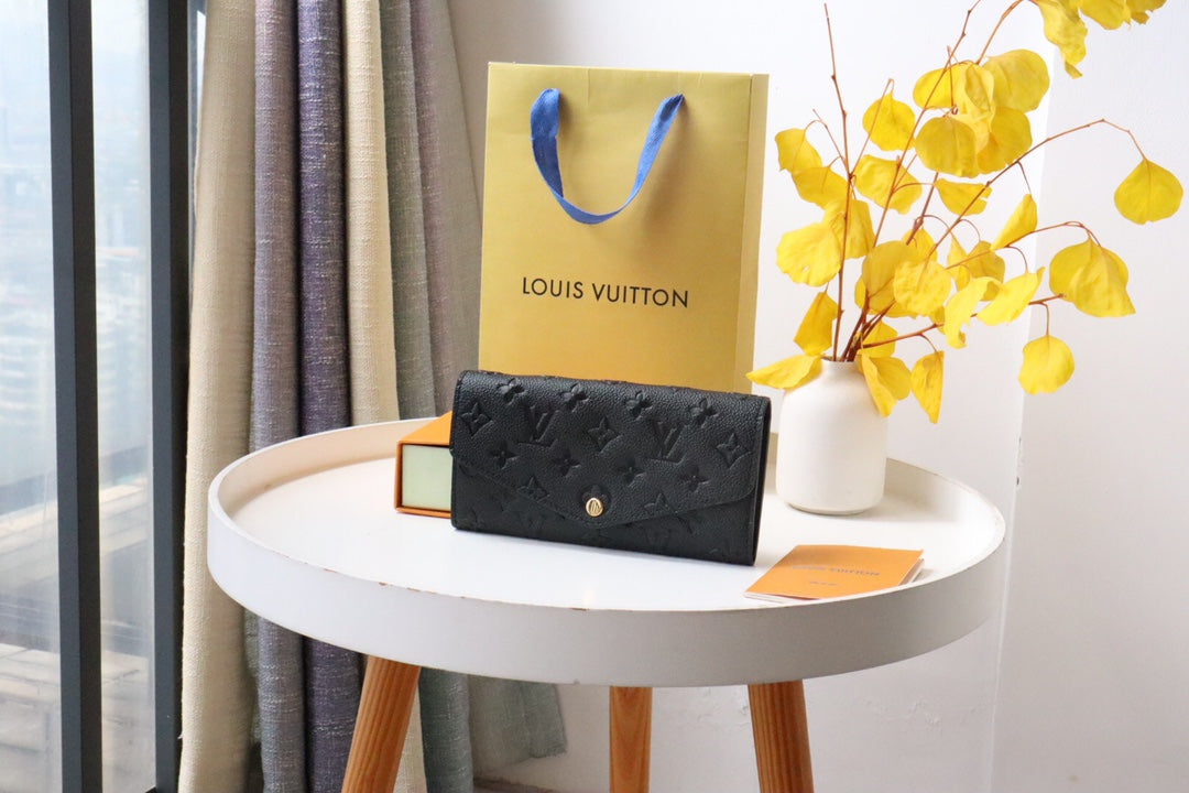 Louis Vuitton Sarah Wallet Monogram Empreinte Leather Noir Black