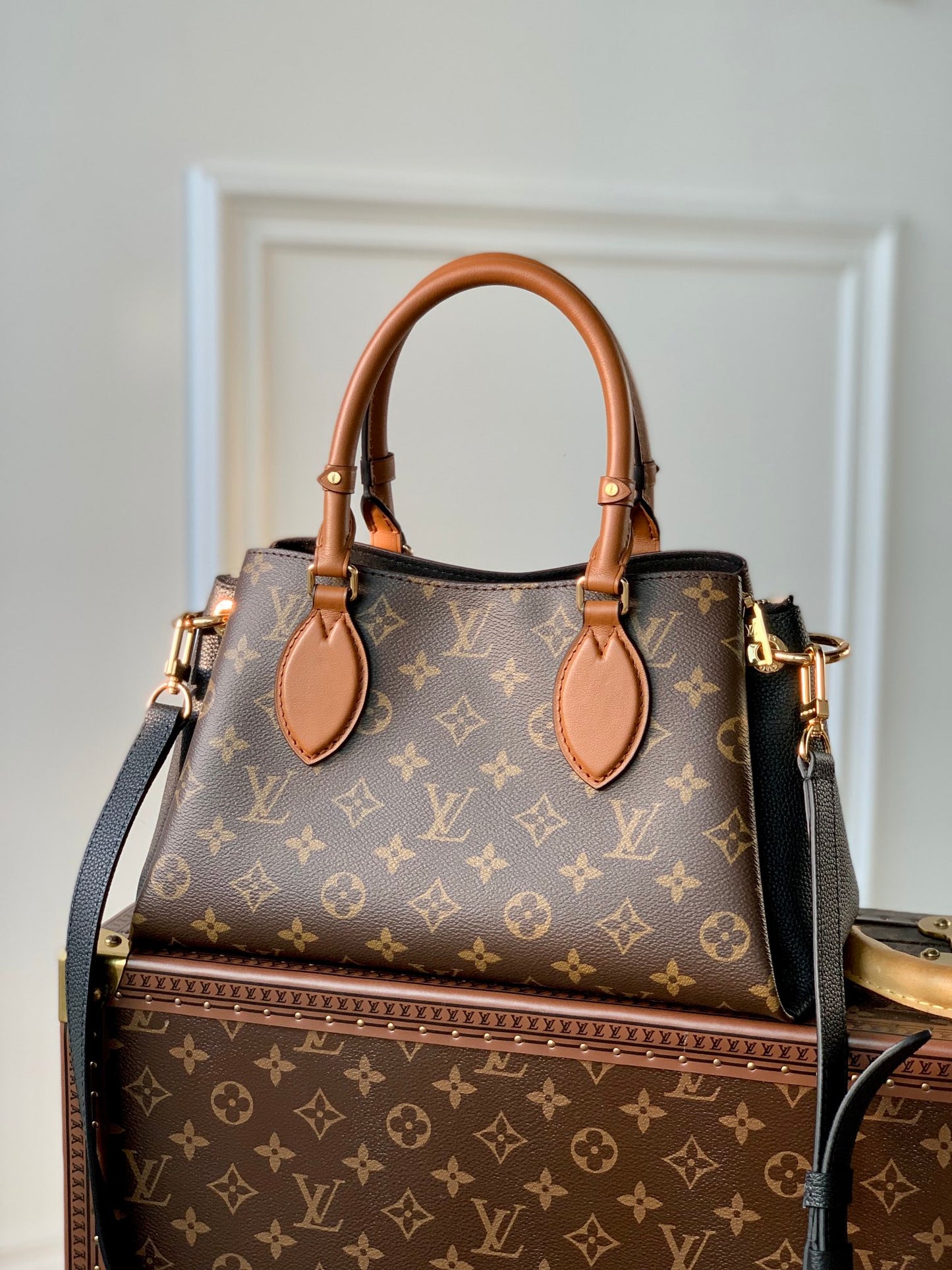 Louis Vuitton Vaugirard Monogram Canvas Leather Handbag - Creme & Caramel