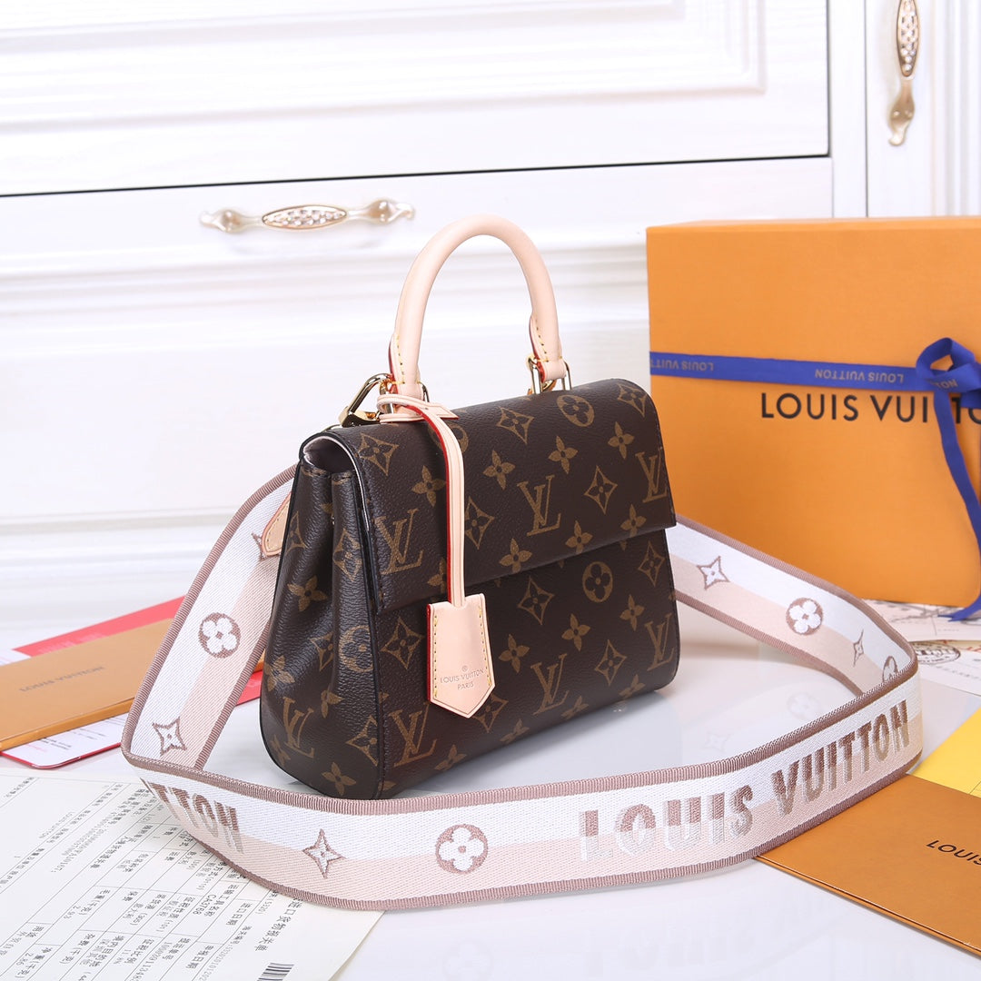 Louis Vuitton Brown Monogram Pattern Top Handle Satchel Bag with Leather Tag
