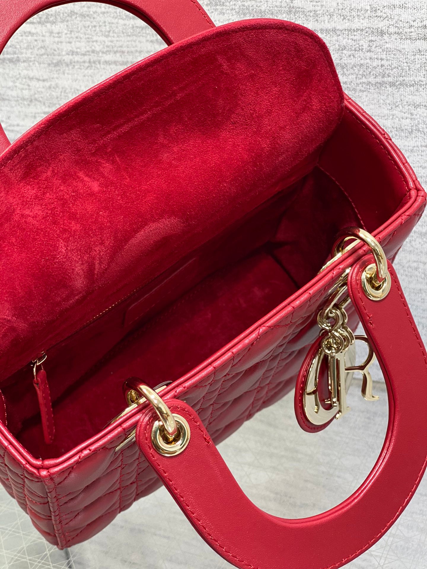 Christian Dior Lady Dior My ABCDior Bag - Red Cannage Lambskin