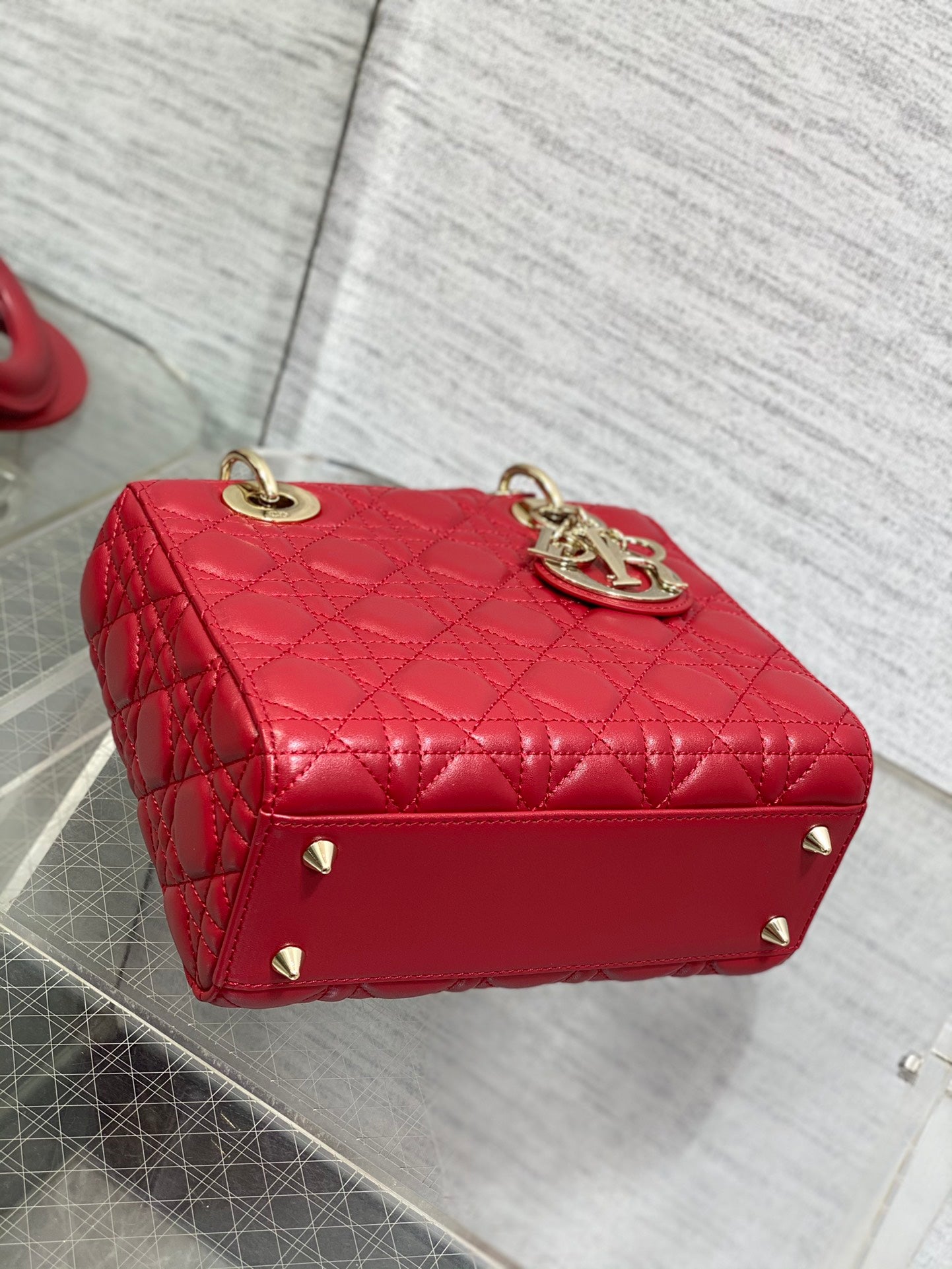 Christian Dior Small Lady Dior My ABCDior Bag - Red Cannage Lambskin