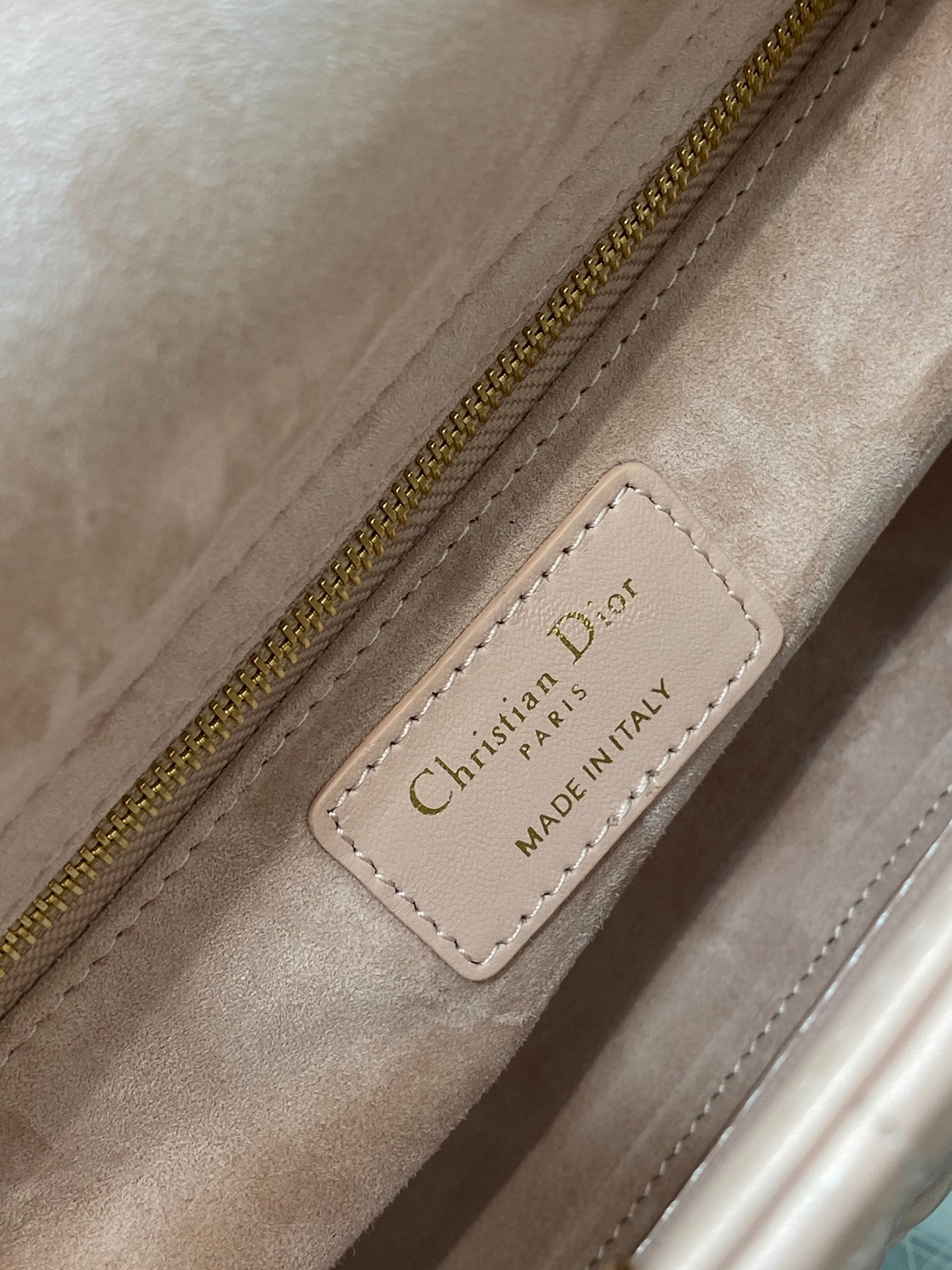 Dior Light Pink Quilted Leather Handbag with Top Handle and Strap