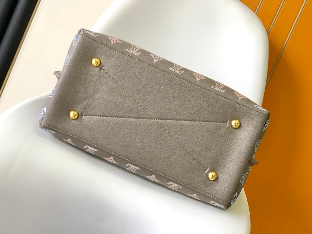 Louis Vuitton Carmel Hobo Bag Mahina Perforated Leather Galet