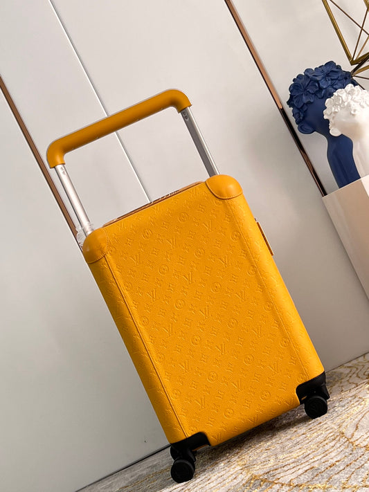 Yellow Hard Shell Carry-On Suitcase with Spinner Wheels