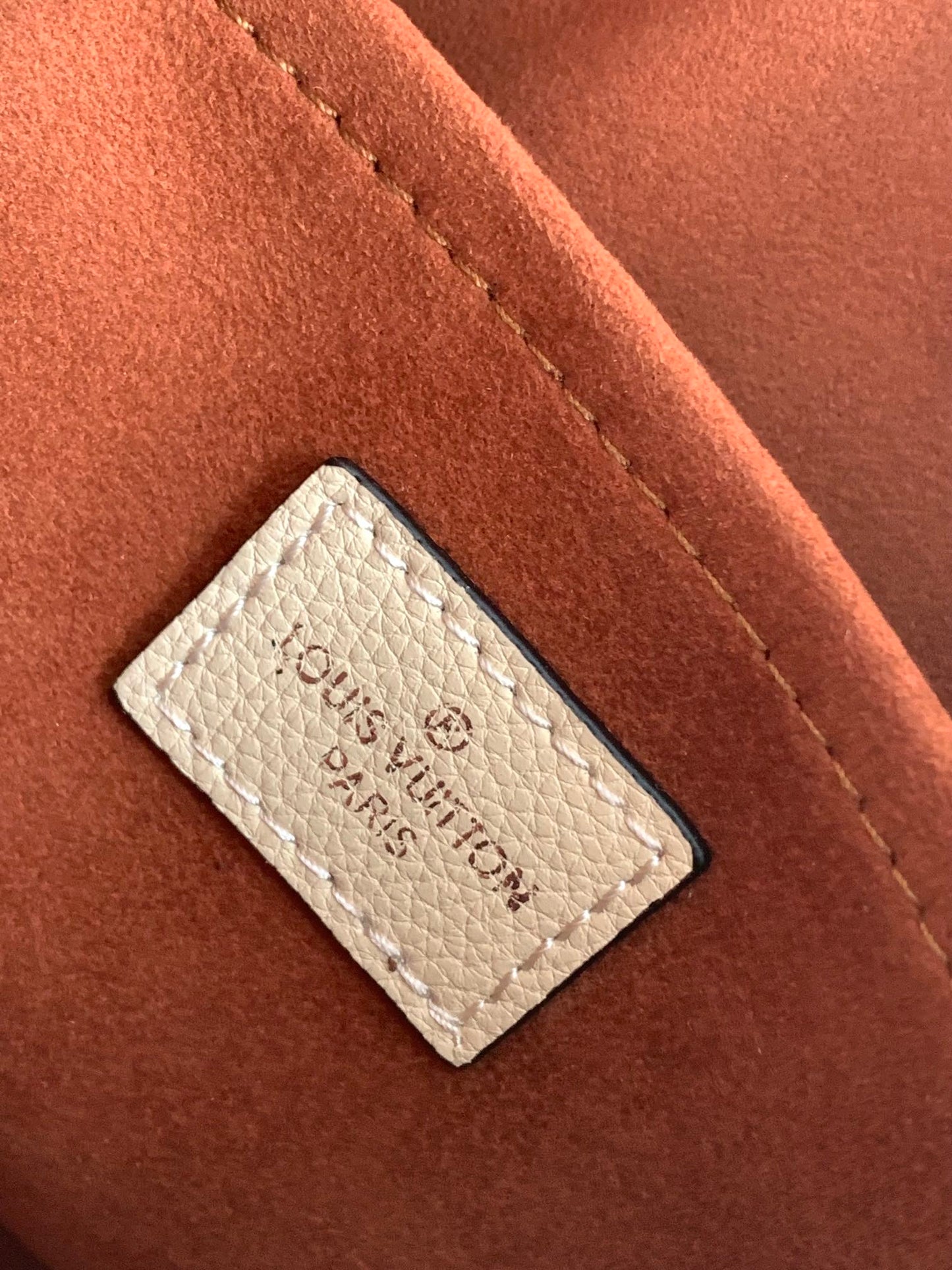 Louis Vuitton Beige Embossed Monogram Leather Shoulder Bag with Chain Strap