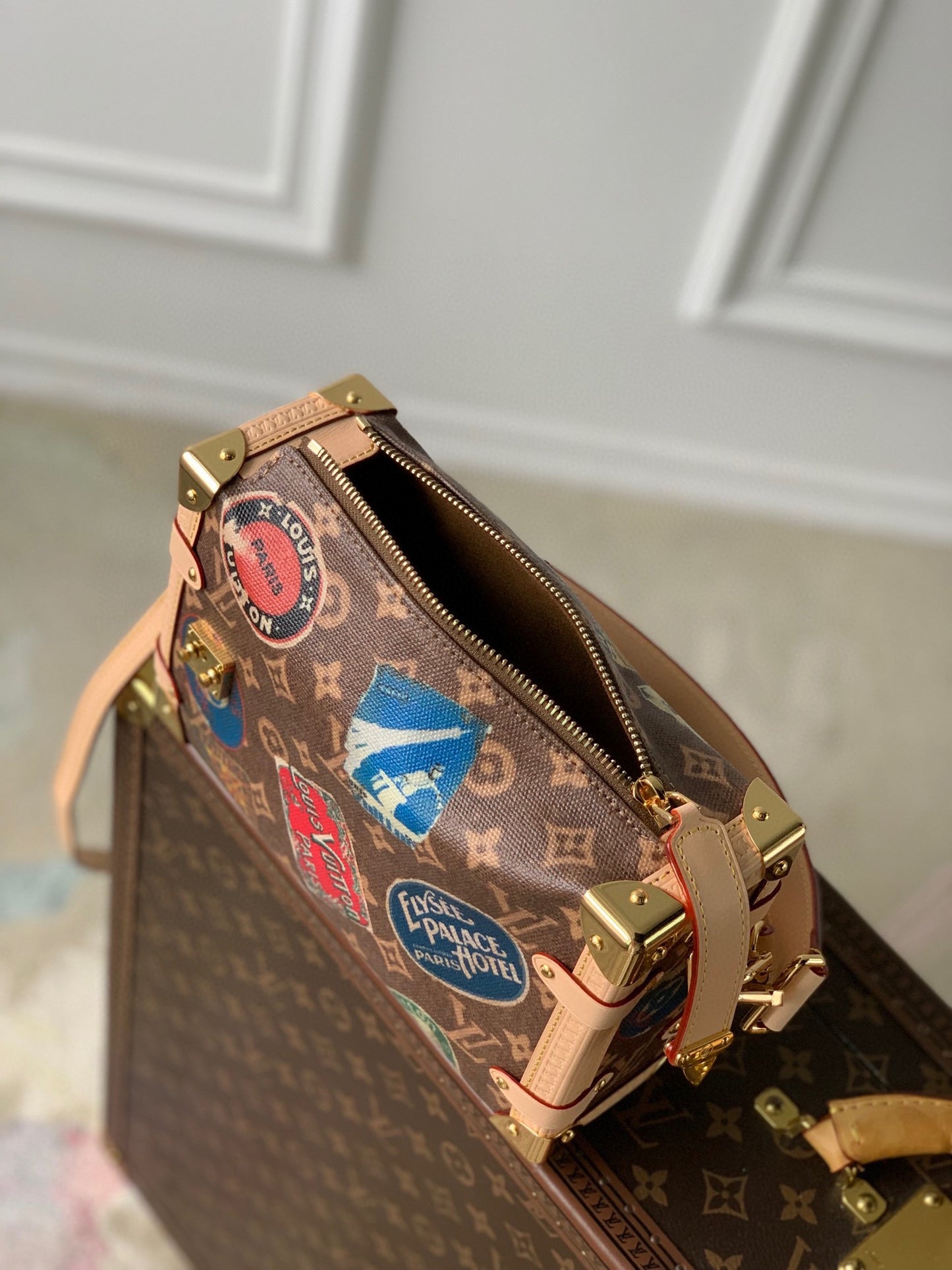 Louis Vuitton Monogram Petite Malle World Tour Edition Handbag