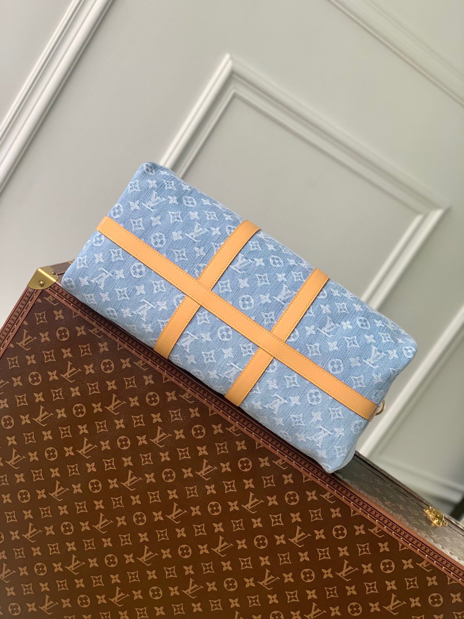 Louis Vuitton Monogram Denim Speedy 25 Bandoulière Bag Blue