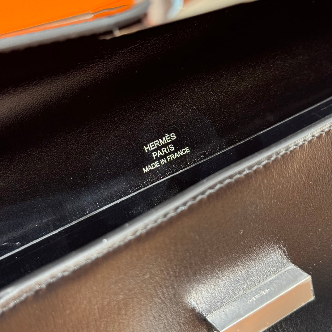 Hermès In-the-Loop Phone Pouch - Black Leather with Silver Hardware