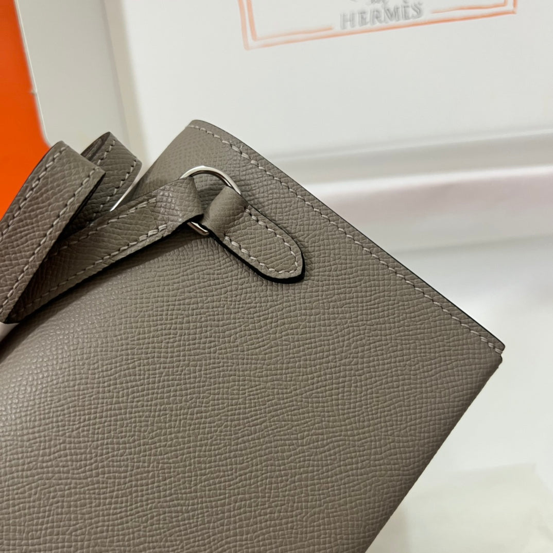Hermès Constance Slim Wallet - Etoupe Epsom Leather with Palladium Hardware