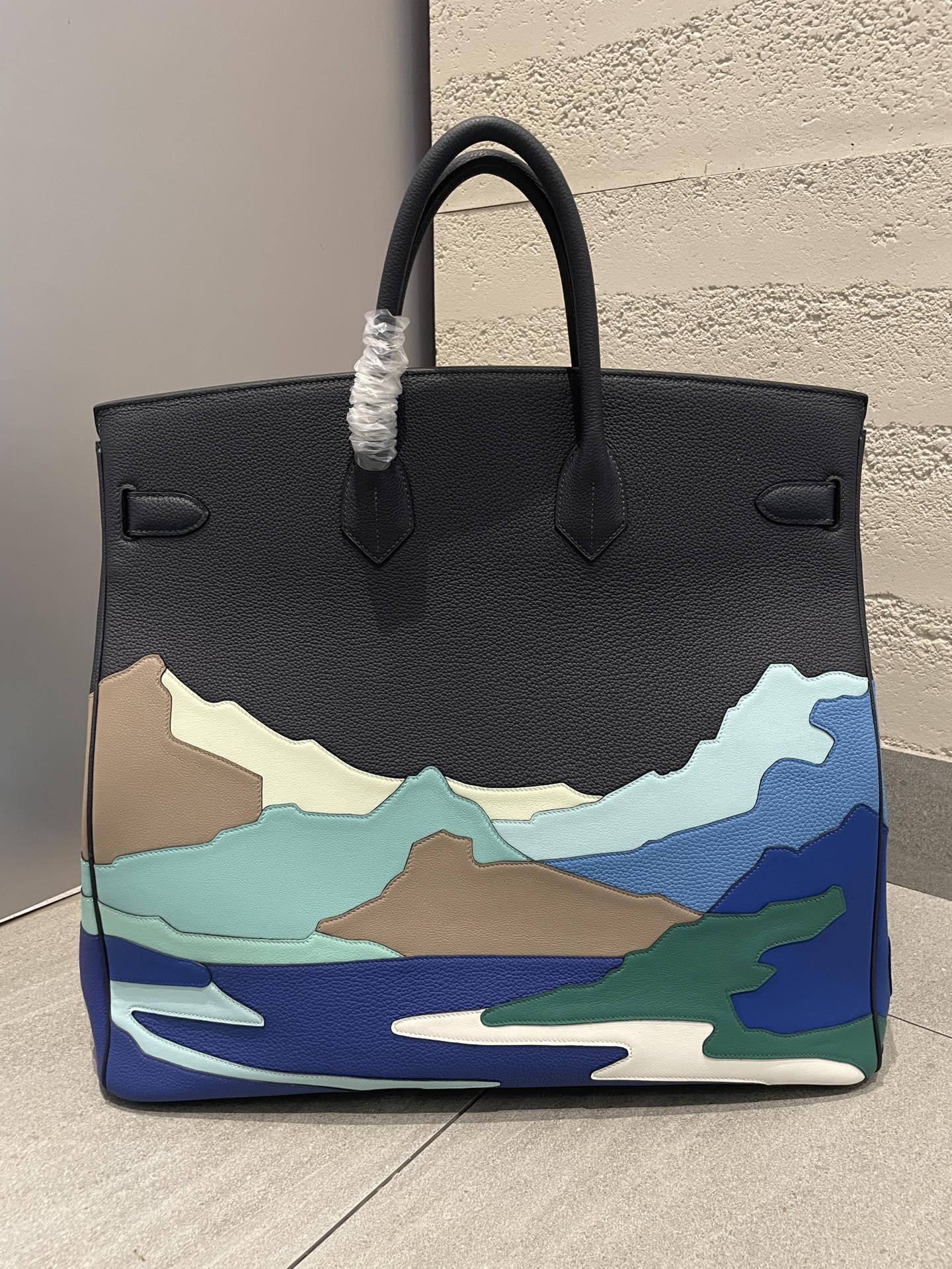 Hermès Birkin 40 Endless Road Black Leather Handbag with Silver Hardware