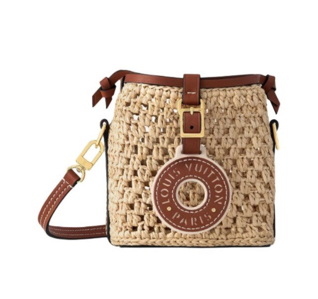 Louis Vuitton Nano Noé Bucket Bag - Raffia &amp; Brown Leather
