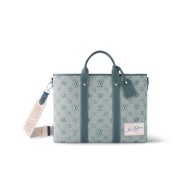Louis Vuitton x Tyler, The Creator Monogram Craggy Slim Briefcase - Blue Denim