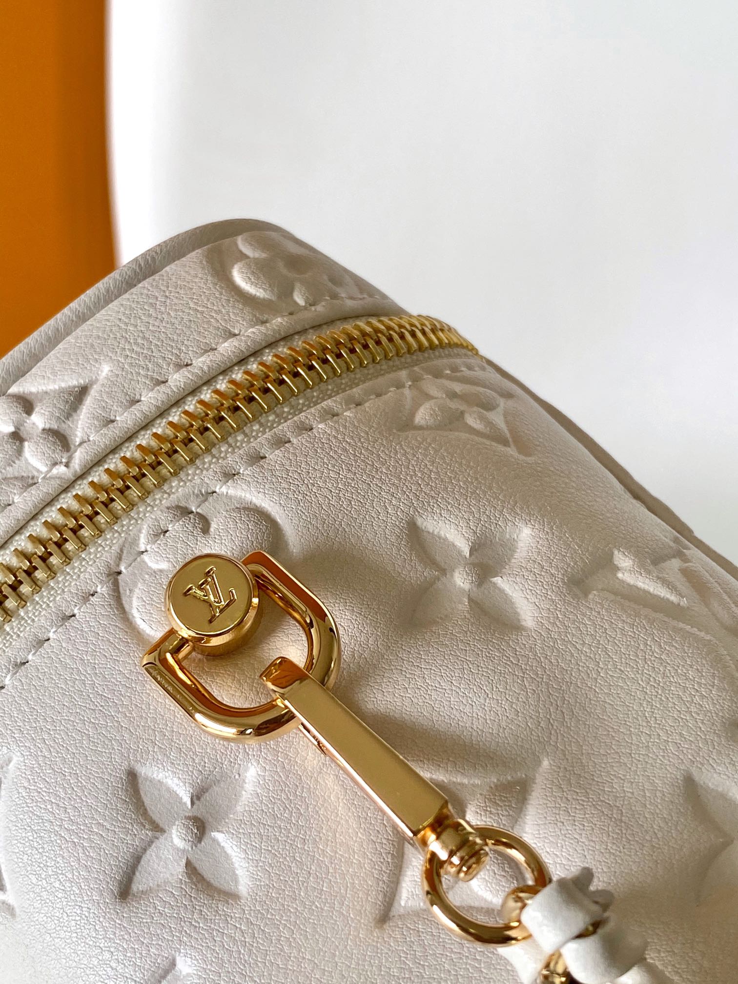 Louis Vuitton Vanity Case PM Monogram Empreinte Leather Cream