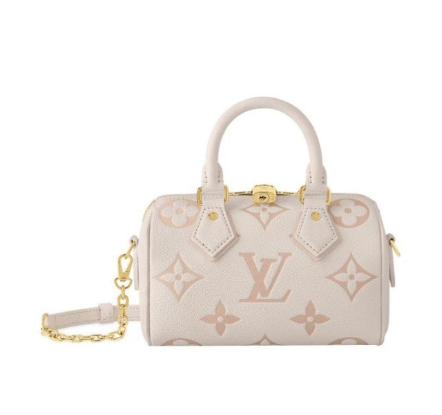 Louis Vuitton Nano Speedy Monogram Empreinte Leather Handbag - Bicolour Pink/Cream