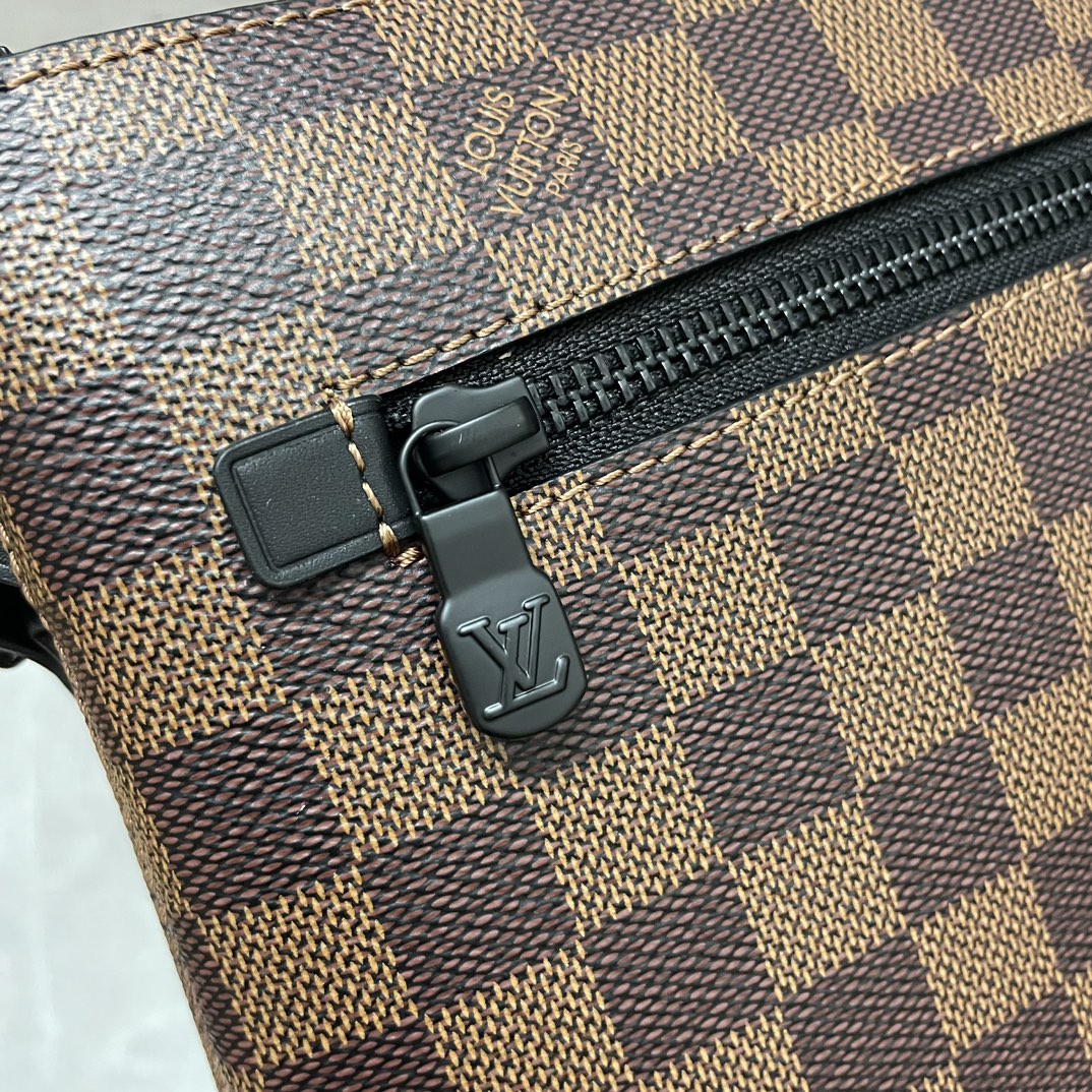 Louis Vuitton Damier Ebene Kasai Clutch - Brown Coated Canvas Men's Pouch