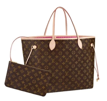 Louis Vuitton Classic Monogram Canvas Tote Bag with Matching Pouch