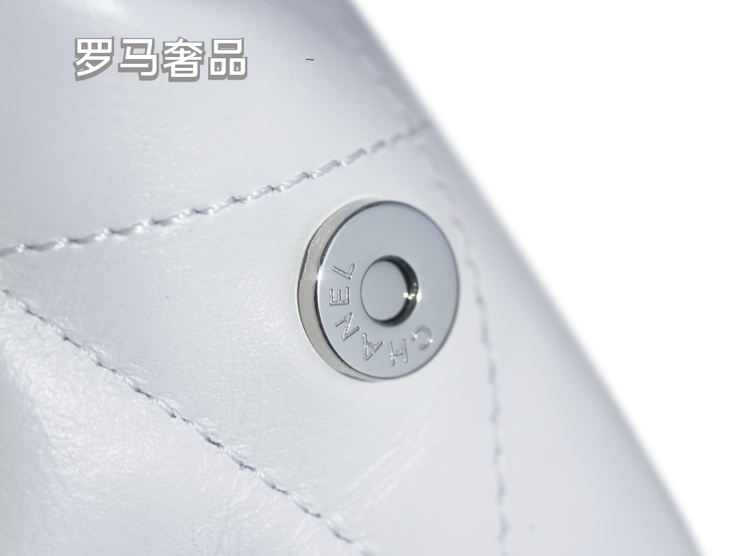 Chanel 22 Handbag - White Shiny Calfskin &amp; Silver-Tone Metal with Matching Pouch