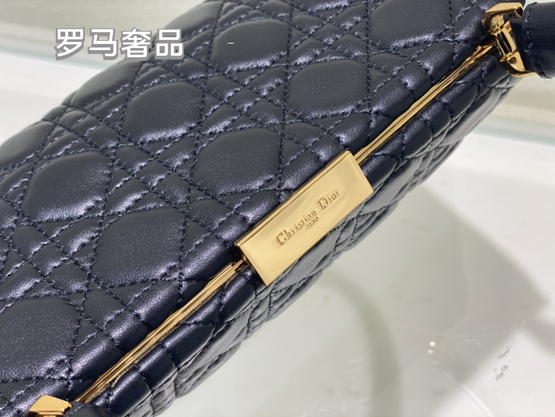 Elegant Navy Blue Quilted Leather Handbag with Top Handle - Classic East-West Designer Style Shoulder Bag for Women