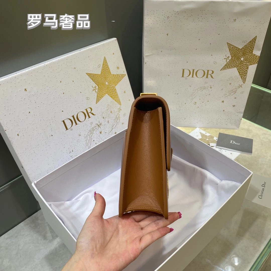Dior Classic Black Leather Shoulder Bag with Gold Buckle Clasp