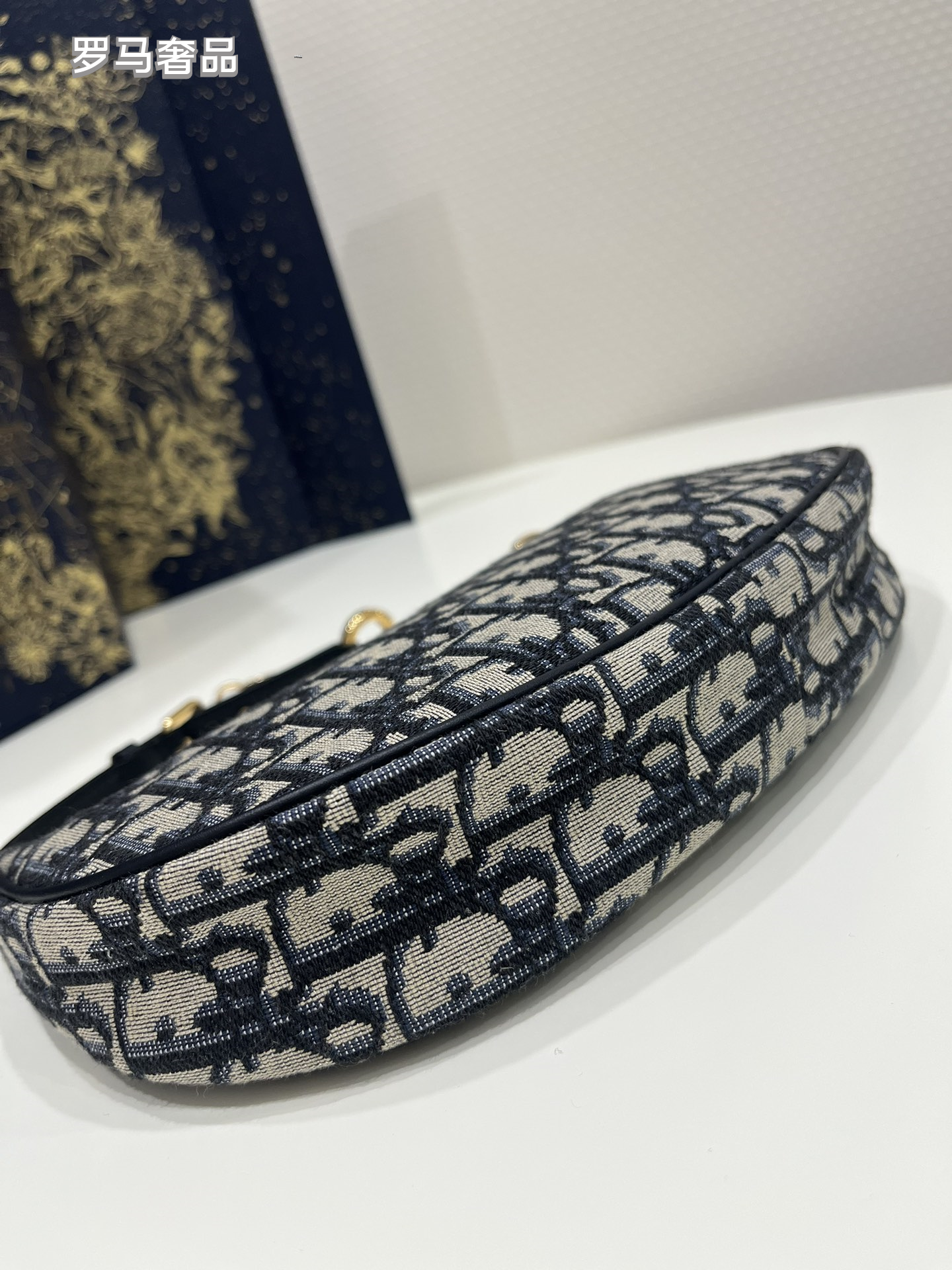 Dior Small Hobo Bag Blue Oblique Jacquard Canvas Shoulder Bag