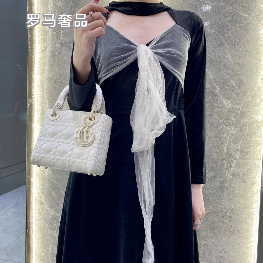 Christian Dior Micro Lady Dior Bag Beige Cannage Lambskin